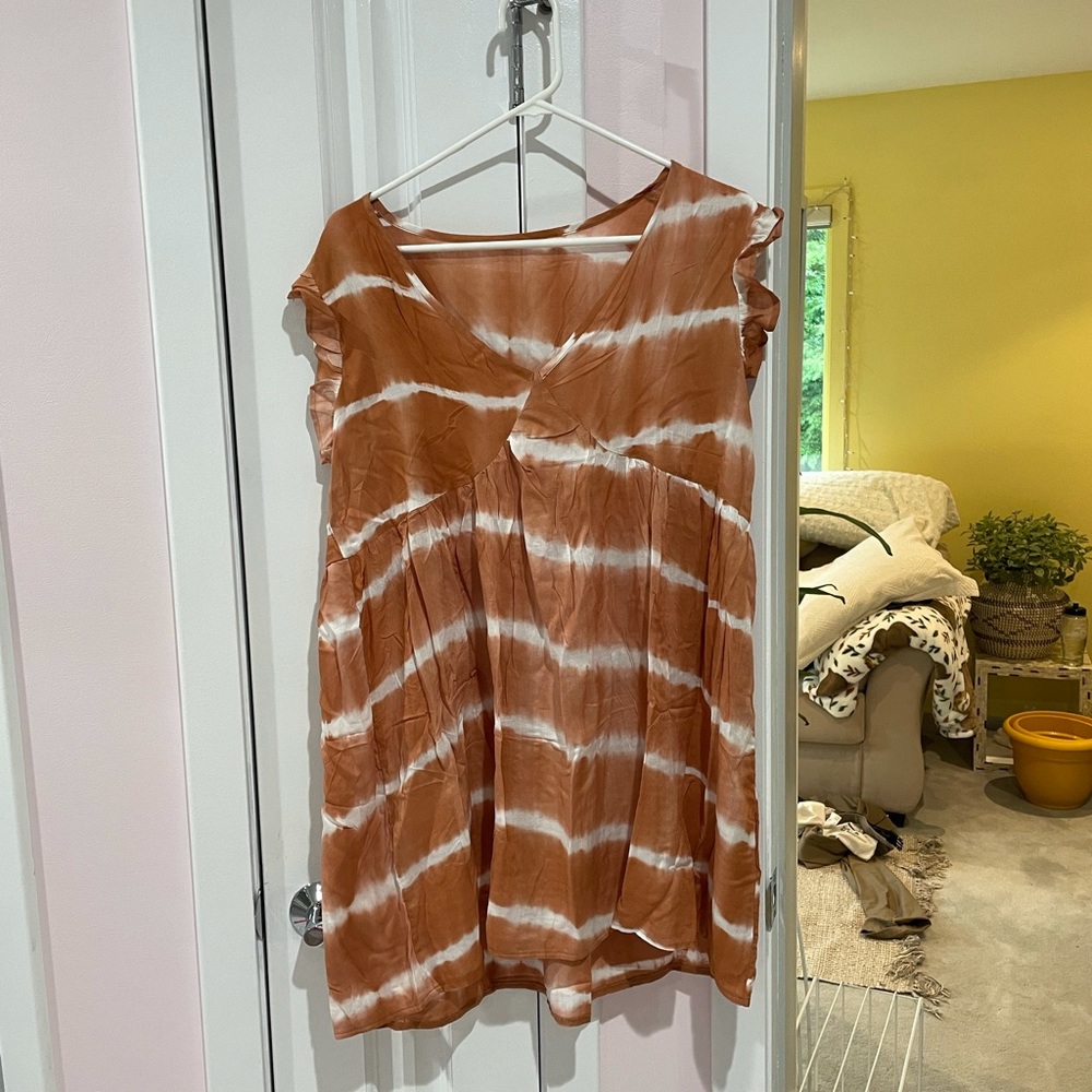 Burnt orange tie dye dress